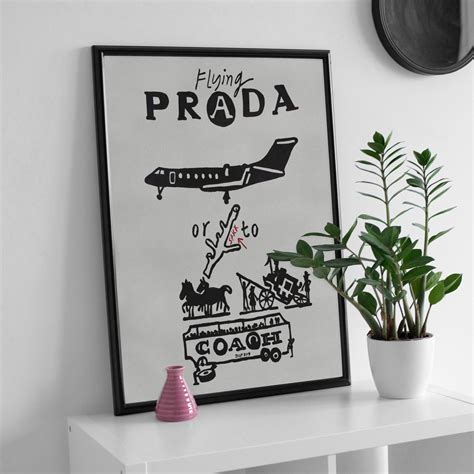 Flying Prada or Stick to Coach Vintage Print Living Room Decor 